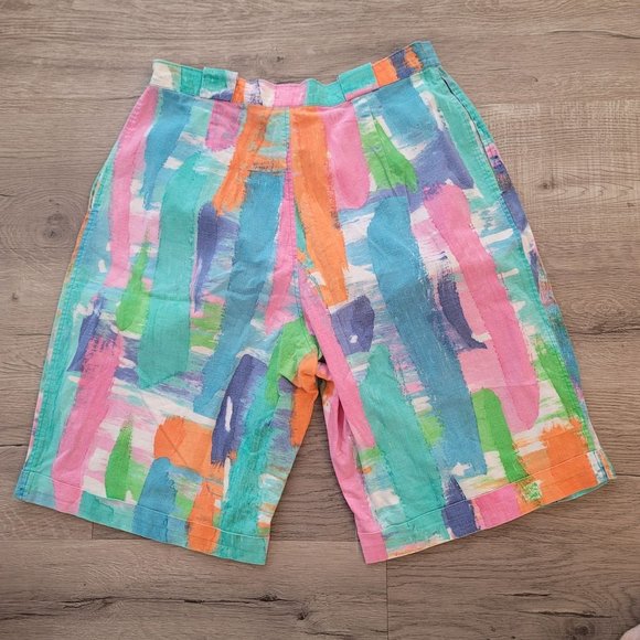 Vintage Kenya dry season  high waist collorfull pleated shorts see mesurements - Picture 2 of 8